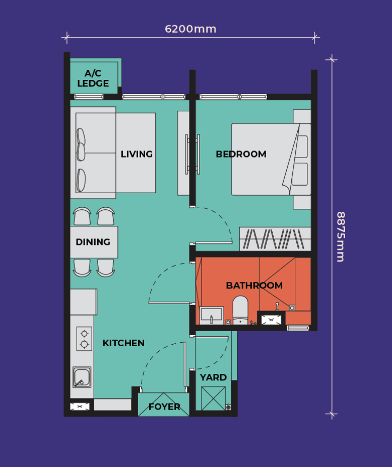 Type A β 484 sqft